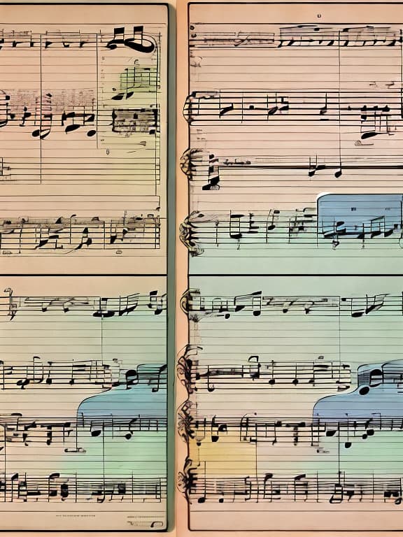  Colorful sheet music wallpaper