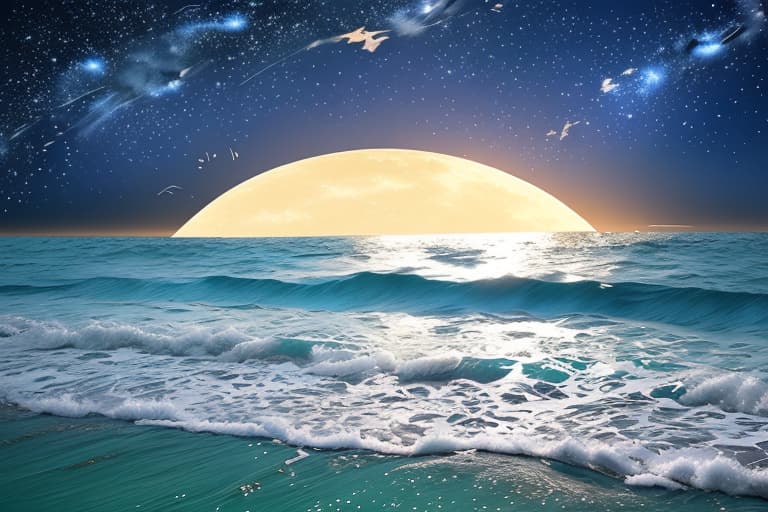  Sun, moon, stars ocean