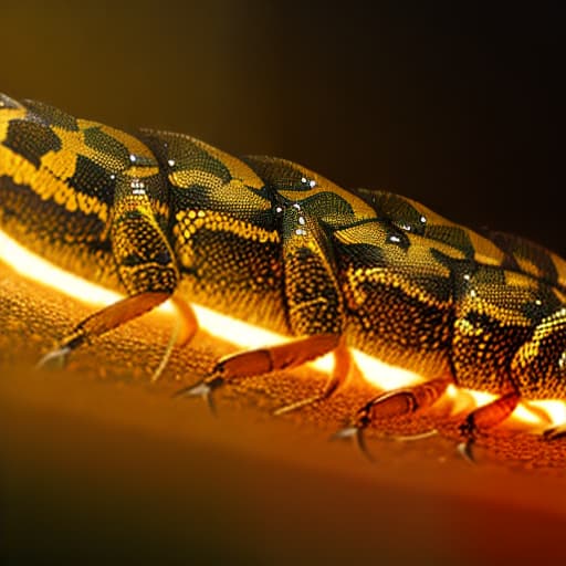  Close up A centipede, scorpion, spider, and a golden toad snake.,  digital painting,hyper realistic, fantasy,  ,highly detailed, sharp focus,sci-fi, stunningly beautiful, dystopian,cinematic lighting