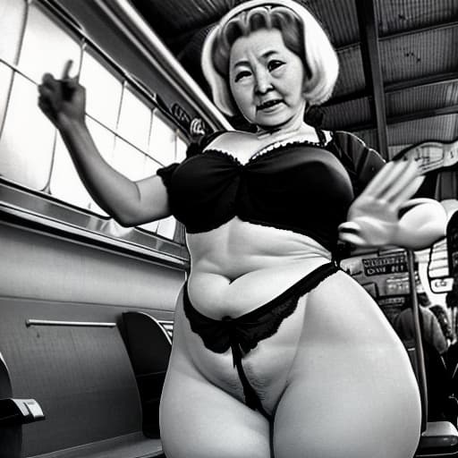  granny voluptuosa en calzones en el estación de tren de 1960s de Japón fotos de 8mm prohibidas