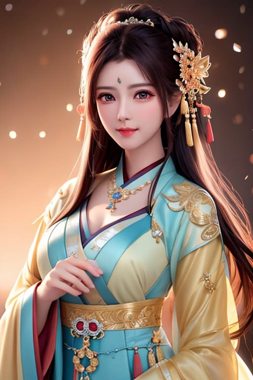  best quality, masterpiece, highres, 1girl,blush,(seductive smile:0.8),star shaped pupils,china hanfu,hair ornament,necklace, jewelry,Beautiful face,upon body, tyndall effect,photorealistic, dark studio, rim lighting, two tone lighting,(high detailed skin:1.2), 8k uhd, dslr, soft lighting, high quality, volumetric lighting, candid, Photograph, high resolution, 4k, 8k, Bokeh hyperrealistic, full body, detailed clothing, highly detailed, cinematic lighting, stunningly beautiful, intricate, sharp focus, f/1. 8, 85mm, (centered image composition), (professionally color graded), ((bright soft diffused light)), volumetric fog, trending on instagram, trending on tumblr, HDR 4K, 8K