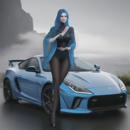  car blue in the sky hyperrealistic, full body, detailed clothing, highly detailed, cinematic lighting, stunningly beautiful, intricate, sharp focus, f/1. 8, 85mm, (centered image composition), (professionally color graded), ((bright soft diffused light)), volumetric fog, trending on instagram, trending on tumblr, HDR 4K, 8K