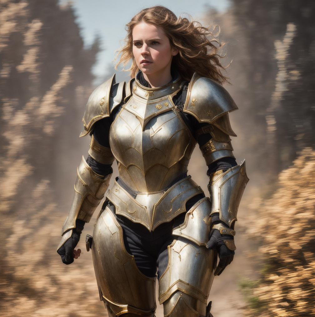  (8K, best quality:1.2), (masterpiece:1.37), (photo, photorealistic:1.37), (ultrahigh-res), full body, walking pose, shot from front, slow motion, female paladin wearing the full body Armor