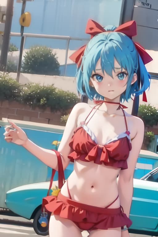  Cirno, bikini, Ghibli style