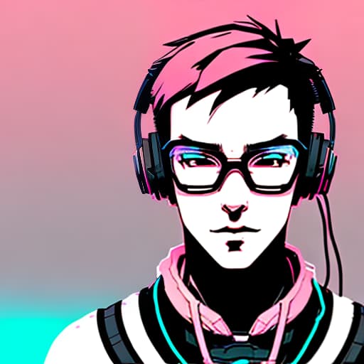 nvinkpunk nerd boy with a headset