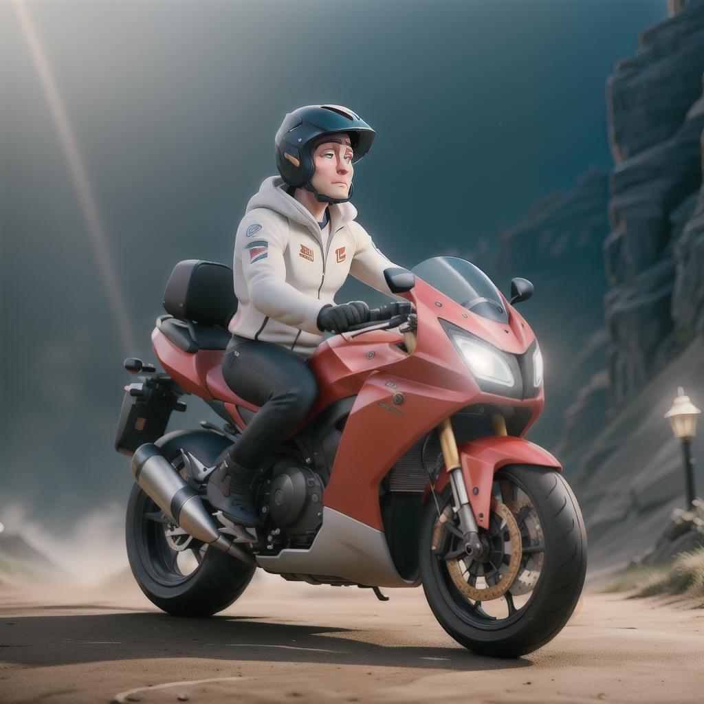  Elon musk riding spelendor bike hyperrealistic, full body, detailed clothing, highly detailed, cinematic lighting, stunningly beautiful, intricate, sharp focus, f/1. 8, 85mm, (centered image composition), (professionally color graded), ((bright soft diffused light)), volumetric fog, trending on instagram, trending on tumblr, HDR 4K, 8K