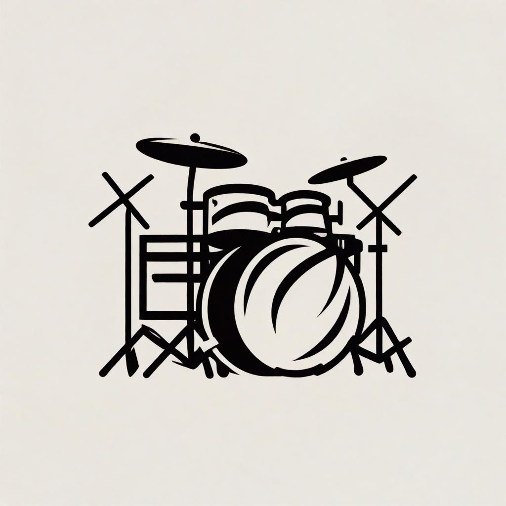  abstract brand icon for professional session drummer. No background or colour. simple modern and cool