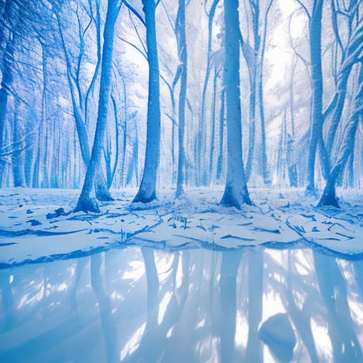  Snowy forest. Glowing. Pastelton. Clear. Sparkling. Beautiful. Gradation