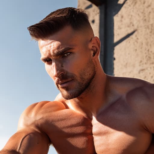 portrait+ style russian queer fitness model very cute dilf dude face