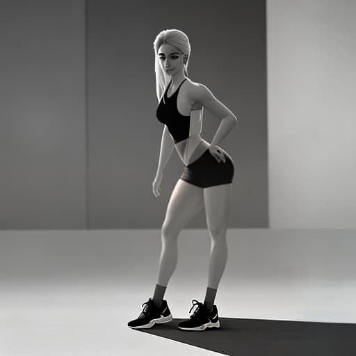  Girl in gym shorts. hyperrealistic, full body, detailed clothing, highly detailed, cinematic lighting, stunningly beautiful, intricate, sharp focus, f/1. 8, 85mm, (centered image composition), (professionally color graded), ((bright soft diffused light)), volumetric fog, trending on instagram, trending on tumblr, HDR 4K, 8K