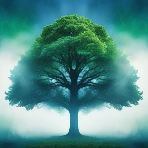  watercolor style, logo of a tree, green and blue hyperrealistic, full body, detailed clothing, highly detailed, cinematic lighting, stunningly beautiful, intricate, sharp focus, f/1. 8, 85mm, (centered image composition), (professionally color graded), ((bright soft diffused light)), volumetric fog, trending on instagram, trending on tumblr, HDR 4K, 8K