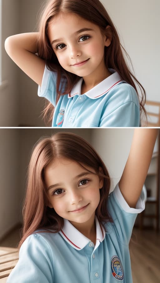  Una niña de 12 años desa, con cabello pelirojo claro y lacio, recogido en una coleta alta. Lleva una camisa blanca abierta dejando ver sus pequeños pechos, y una falda azul marino hasta la rodilla. Está sentada en un banco del parque, leyendo un libro con una sonrisa en su rostro. (Fuerza: 0.9 CFG: style = realista, lighting = natural, room = park, = , hair = light pelirojo, clothing = uniform, , emotion = happy).