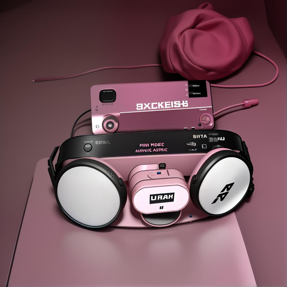  masterpiece, best quality, portable pink music player with big swastika nazi germany logo, hyperrealistic 8k