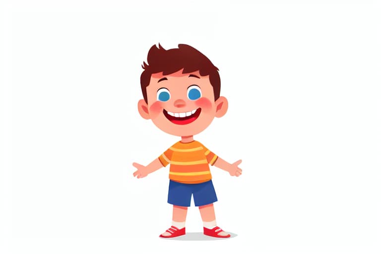  A smiling boy, whole body