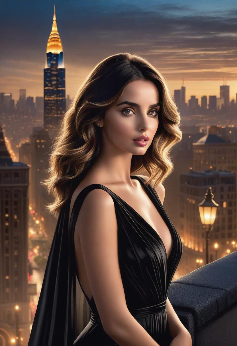  1. Ana De Armas, dressed in an elegant black gown, stands against a backdrop of a dimly lit city skyline, exuding an air of mystery and allure. The soft glow of a streetlamp casts intriguing shadows on her face, highlighting her captivating features and hinting at a hidden secret.

2. Bathed in soft, golden sunlight, Ana De Armas gracefully strolls through a picturesque meadow, her flowing white dress matching the purity and serenity of the scene. The intricate details of the flowers surrounding her are brought to life with precise realism, perfectly capturing the essence of nature's beauty.

3. Ana De Armas sits at an outdoor café in Paris, the city's iconic Eiffel Tower looming in the background. The warm evening light accentuates the in hyperrealistic, full body, detailed clothing, highly detailed, cinematic lighting, stunningly beautiful, intricate, sharp focus, f/1. 8, 85mm, (centered image composition), (professionally color graded), ((bright soft diffused light)), volumetric fog, trending on instagram, trending on tumblr, HDR 4K, 8K
