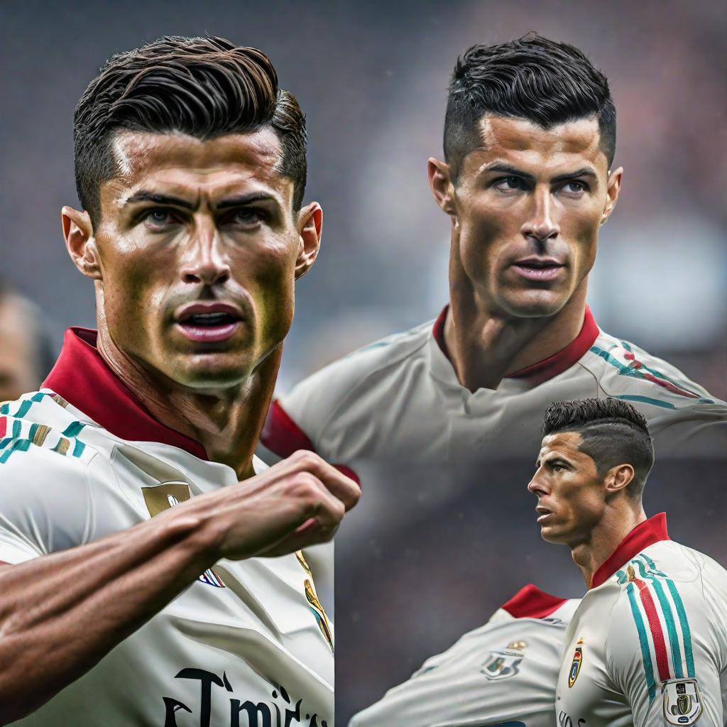  Cristiano Ronaldo creepy hyperrealistic, full body, detailed clothing, highly detailed, cinematic lighting, stunningly beautiful, intricate, sharp focus, f/1. 8, 85mm, (centered image composition), (professionally color graded), ((bright soft diffused light)), volumetric fog, trending on instagram, trending on tumblr, HDR 4K, 8K