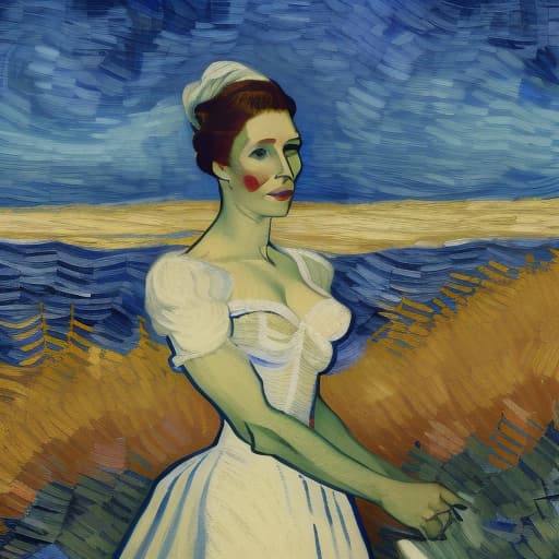  van gogh style, stary night hyperrealistic, full body, detailed clothing, highly detailed, cinematic lighting, stunningly beautiful, intricate, sharp focus, f/1. 8, 85mm, (centered image composition), (professionally color graded), ((bright soft diffused light)), volumetric fog, trending on instagram, trending on tumblr, HDR 4K, 8K