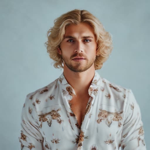 portrait+ style Russian queer soap actor blonde hunk dude face