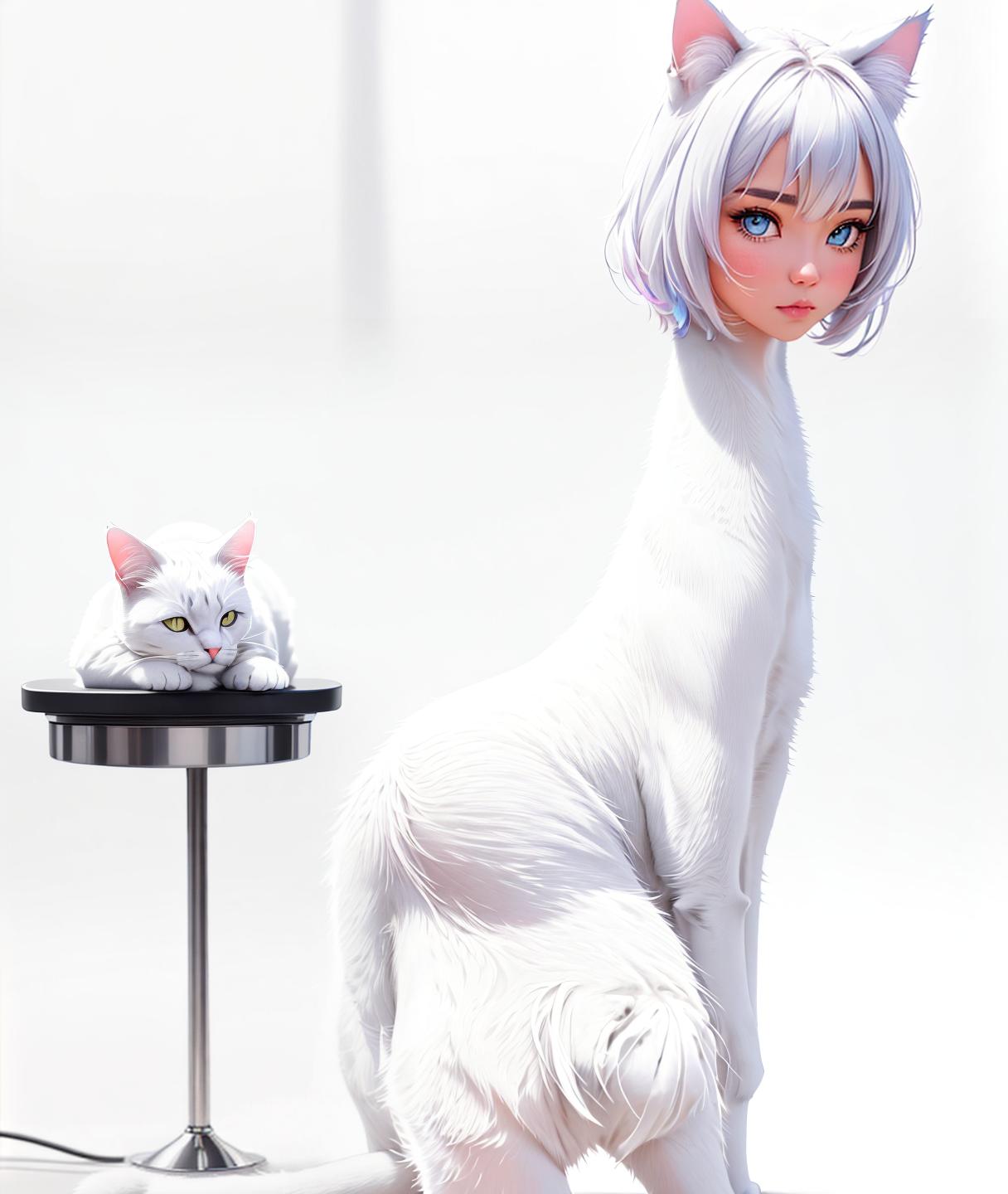  add a cat to the picture.  hyperrealistic, full body, detailed clothing, highly detailed, cinematic lighting, stunningly beautiful, intricate, sharp focus, f/1. 8, 85mm, (centered image composition), (professionally color graded), ((bright soft diffused light)), volumetric fog, trending on instagram, trending on tumblr, HDR 4K, 8K