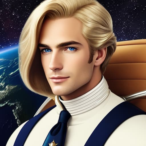  Space traveller, man blond hair, no beard, aristocrat