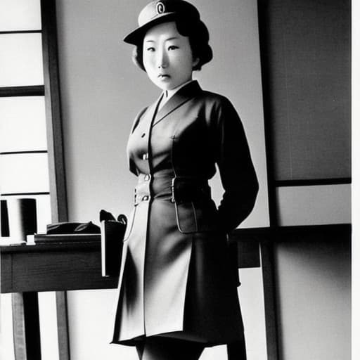  WW Two Japanese female spy with black stockings