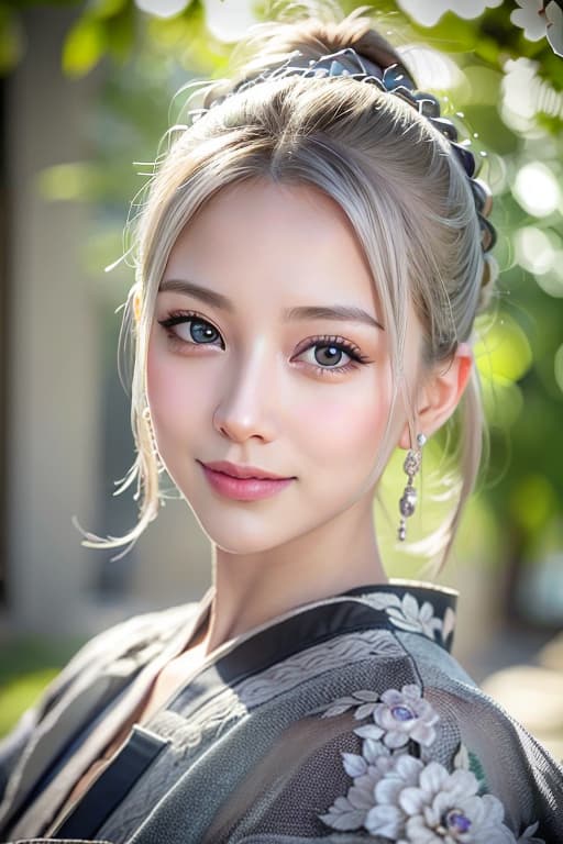  Royal silver Hair big eyes hard smiling smile, (Masterpiece, BestQuality:1.3), (ultra detailed:1.2), (hyperrealistic:1.3), (RAW photo:1.2),High detail RAW color photo, professional photograph, (Photorealistic:1.4), (realistic:1.4), ,professional lighting, (japanese), beautiful face, (realistic face)