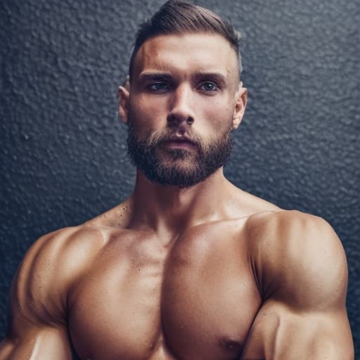 portrait+ style russian queer fitness model brunette very cute dilf dude face