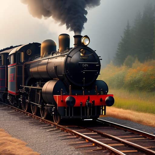  Steam powered locomotive raccoon hyperrealistic, full body, detailed clothing, highly detailed, cinematic lighting, stunningly beautiful, intricate, sharp focus, f/1. 8, 85mm, (centered image composition), (professionally color graded), ((bright soft diffused light)), volumetric fog, trending on instagram, trending on tumblr, HDR 4K, 8K