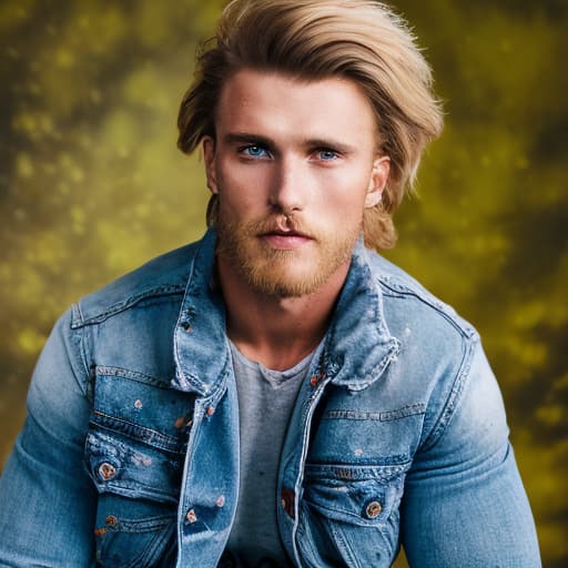 portrait+ style Russian IFBB queer blonde hunk dude face