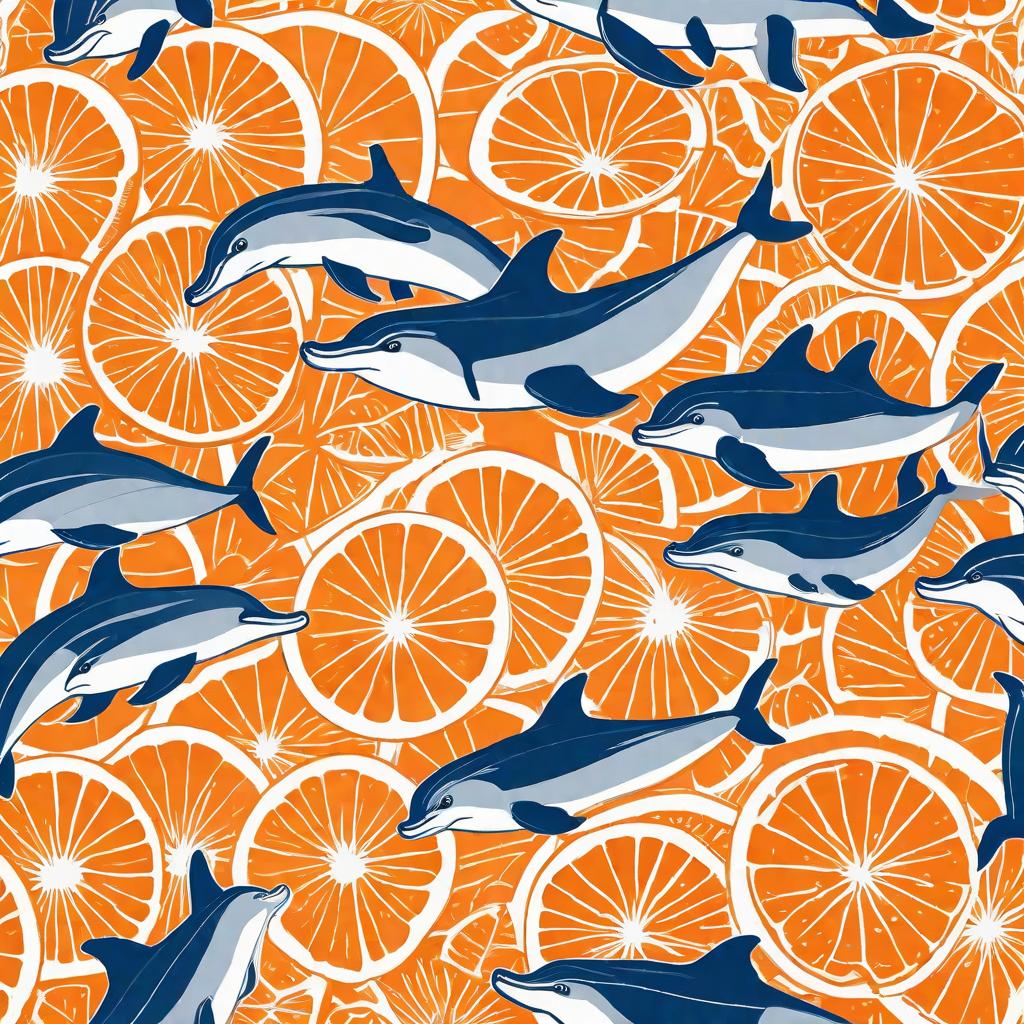  masterpiece, best quality, realistic dolphin jumping through an orange awareness ribbon