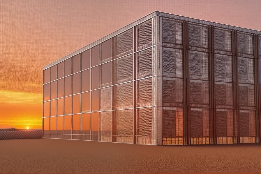  a modern building with red bricks, Norman Foster design, sunset, ultra realistic, ultra high resolution, 4K image