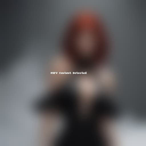  girl with red hair with black dress visible her shoulders legs and stomach hyperrealistic, full body, detailed clothing, highly detailed, cinematic lighting, stunningly beautiful, intricate, sharp focus, f/1. 8, 85mm, (centered image composition), (professionally color graded), ((bright soft diffused light)), volumetric fog, trending on instagram, trending on tumblr, HDR 4K, 8K
