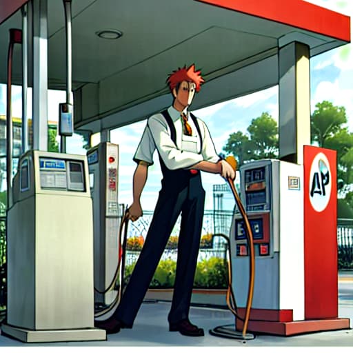  image gas station man