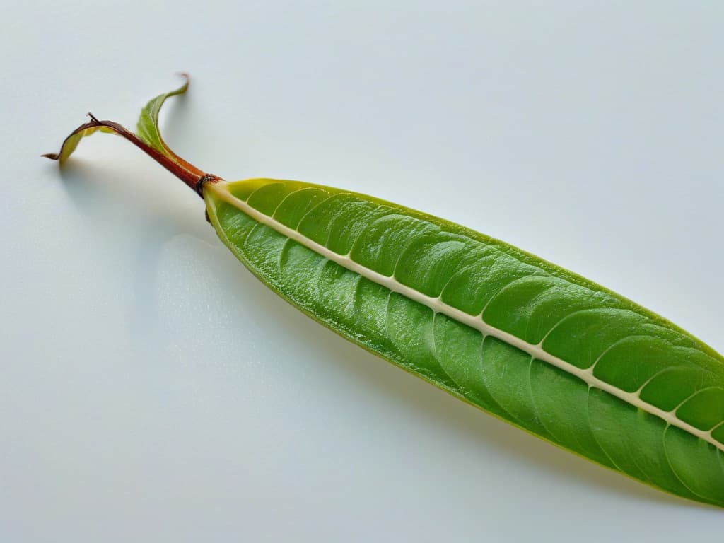  A closeup, ultradetailed image of a single vanilla bean from Madagascar against a stark white background. The bean is perfectly split open, revealing the tiny, delicate vanilla seeds inside. The focus is so sharp that each tiny seed is visible, glistening in the light. The image captures the intricate beauty and essence of this luxurious ingredient, inviting the viewer to appreciate the secret world hidden within the humble vanilla bean. hyperrealistic, full body, detailed clothing, highly detailed, cinematic lighting, stunningly beautiful, intricate, sharp focus, f/1. 8, 85mm, (centered image composition), (professionally color graded), ((bright soft diffused light)), volumetric fog, trending on instagram, trending on tumblr, HDR 4K, 8K