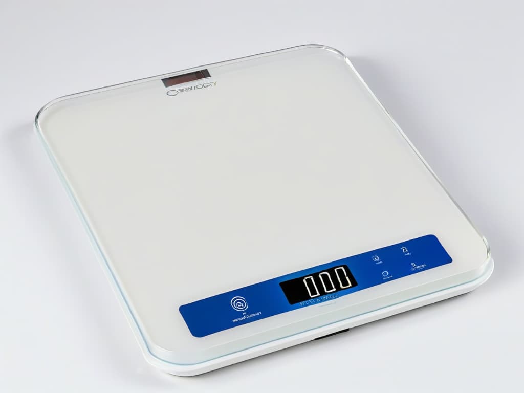  An ultradetailed image of a sleek, modern kitchen scale with a digital display, showcasing precise measurements of both liquid and solid ingredients. The scale is set against a clean, white backdrop, emphasizing its professional and minimalist design. The display prominently features the weight measurements in crisp, easytoread numbers, highlighting the importance of accurate measuring in baking. hyperrealistic, full body, detailed clothing, highly detailed, cinematic lighting, stunningly beautiful, intricate, sharp focus, f/1. 8, 85mm, (centered image composition), (professionally color graded), ((bright soft diffused light)), volumetric fog, trending on instagram, trending on tumblr, HDR 4K, 8K