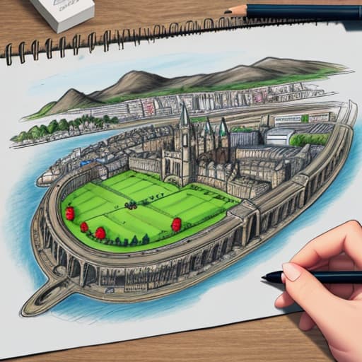  Draw an Edinburgh style city,