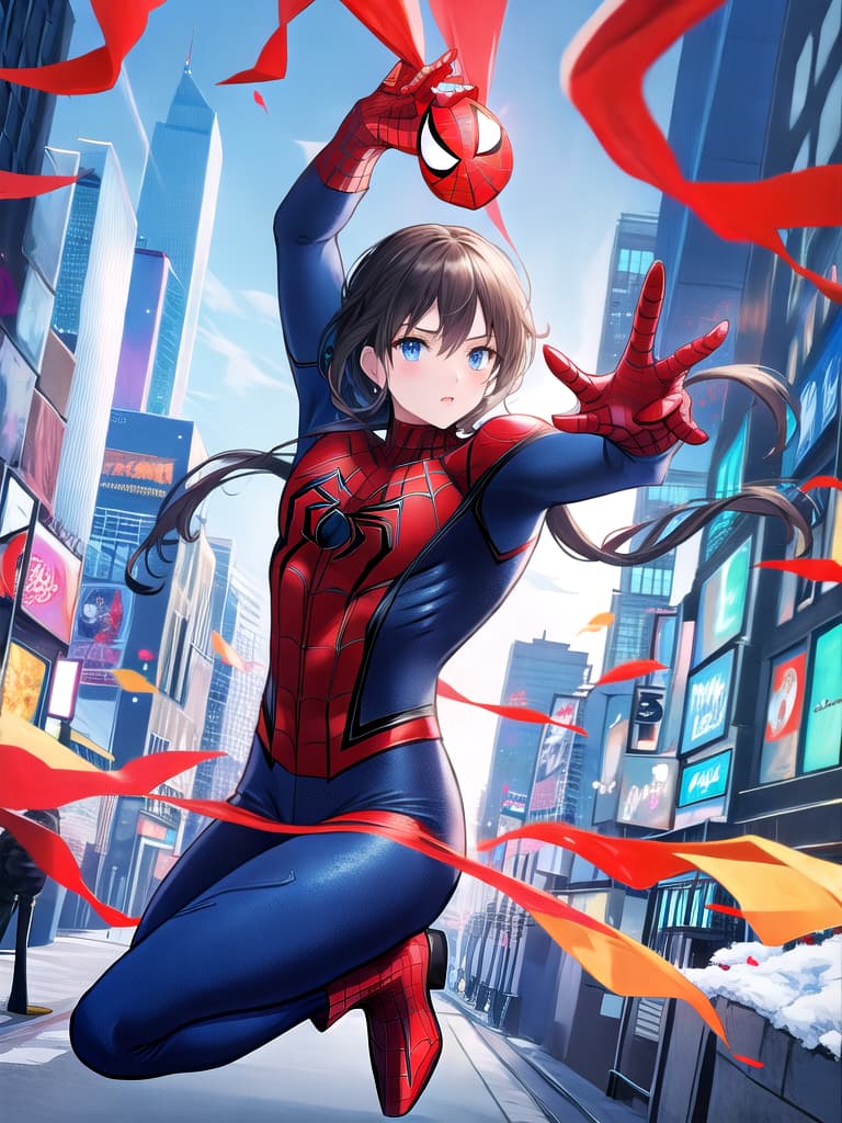  Spider‐Man fighting Sub Zero outdoor city