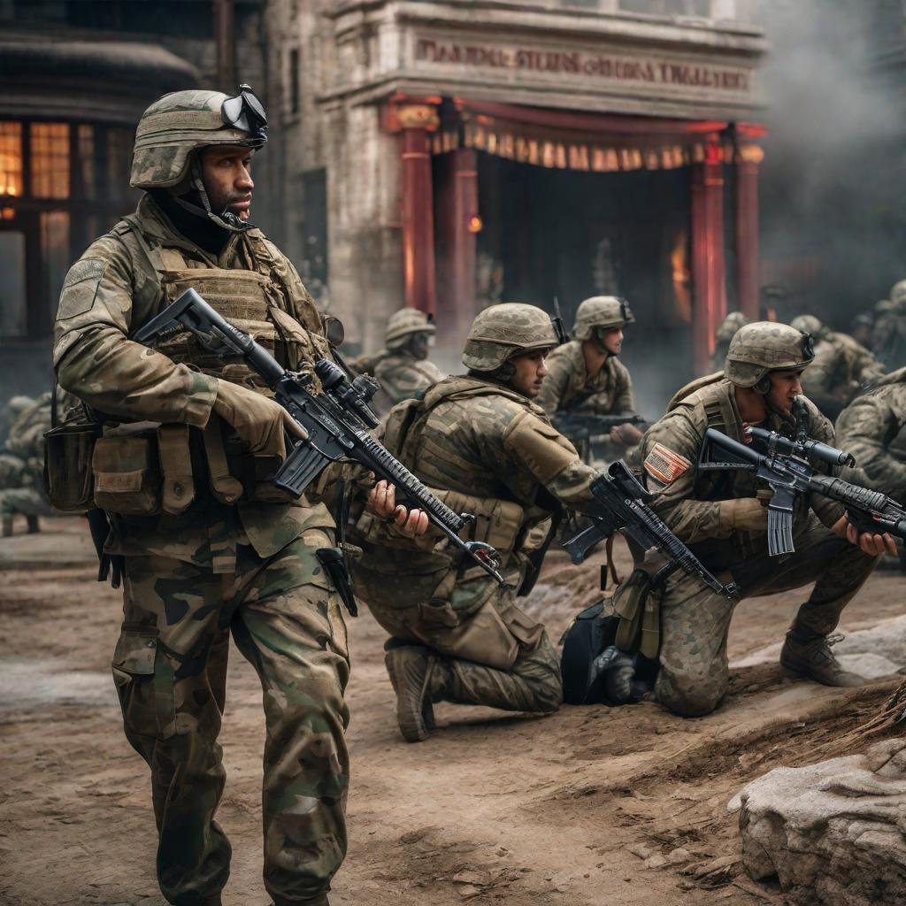  Which country will start World War III? hyperrealistic, full body, detailed clothing, highly detailed, cinematic lighting, stunningly beautiful, intricate, sharp focus, f/1. 8, 85mm, (centered image composition), (professionally color graded), ((bright soft diffused light)), volumetric fog, trending on instagram, trending on tumblr, HDR 4K, 8K