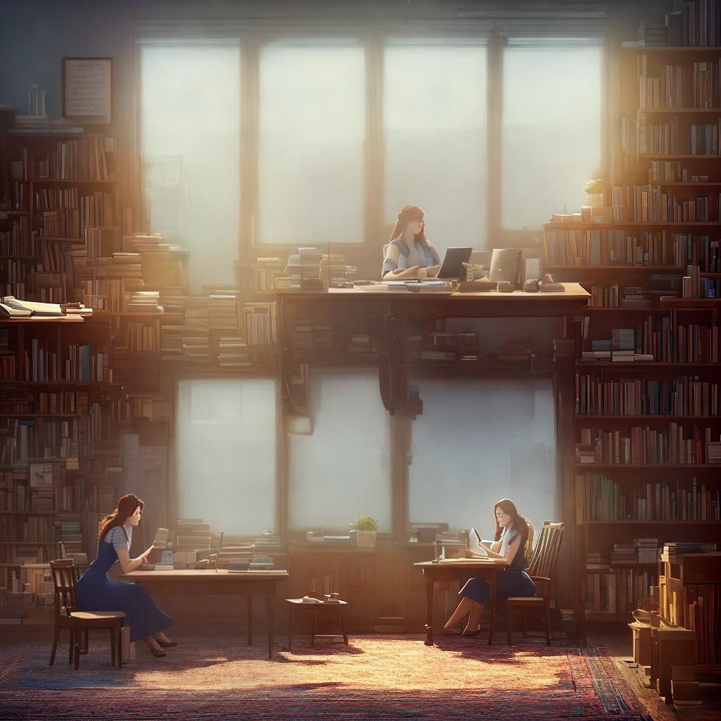  ((masterpiece)),(((best quality))), 8k, high detailed, ultra-detailed. A girl sitting in a classroom. A girl, ((colorful hair)), smiling, (books and notebooks on the desk), (sunlight streaming through the window), (a blackboard with equations and diagrams) hyperrealistic, full body, detailed clothing, highly detailed, cinematic lighting, stunningly beautiful, intricate, sharp focus, f/1. 8, 85mm, (centered image composition), (professionally color graded), ((bright soft diffused light)), volumetric fog, trending on instagram, trending on tumblr, HDR 4K, 8K