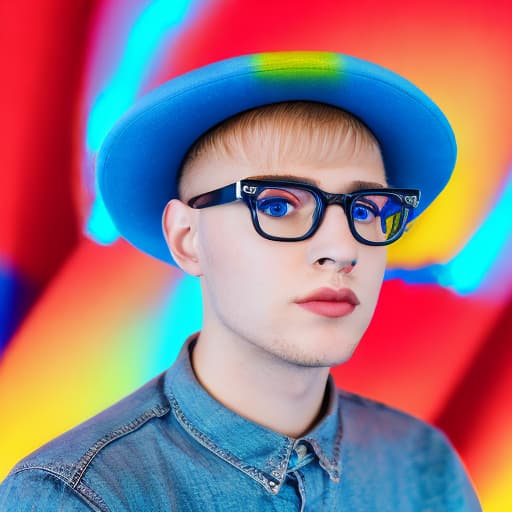 portrait+ style russian homosexual queer youtuber blonde very cute dude face