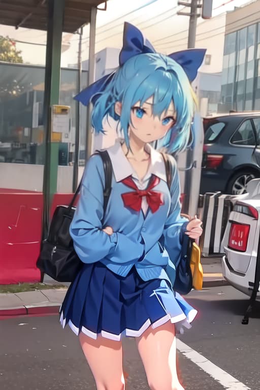  Cirno, school uniform, lewd