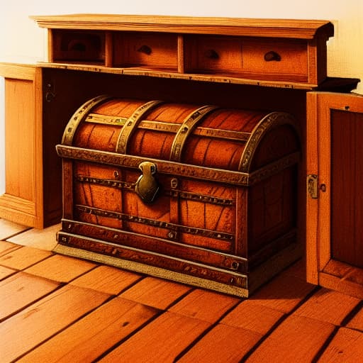  a rusty old chest in the old cabinet