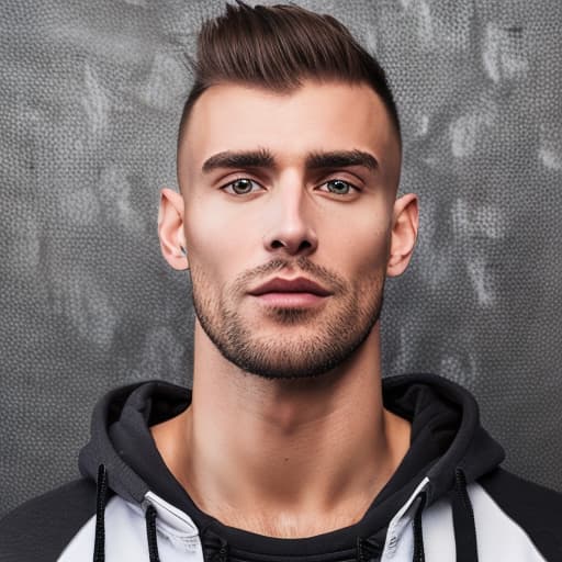 portrait+ style russian queer fitness model very cute dilf dude face