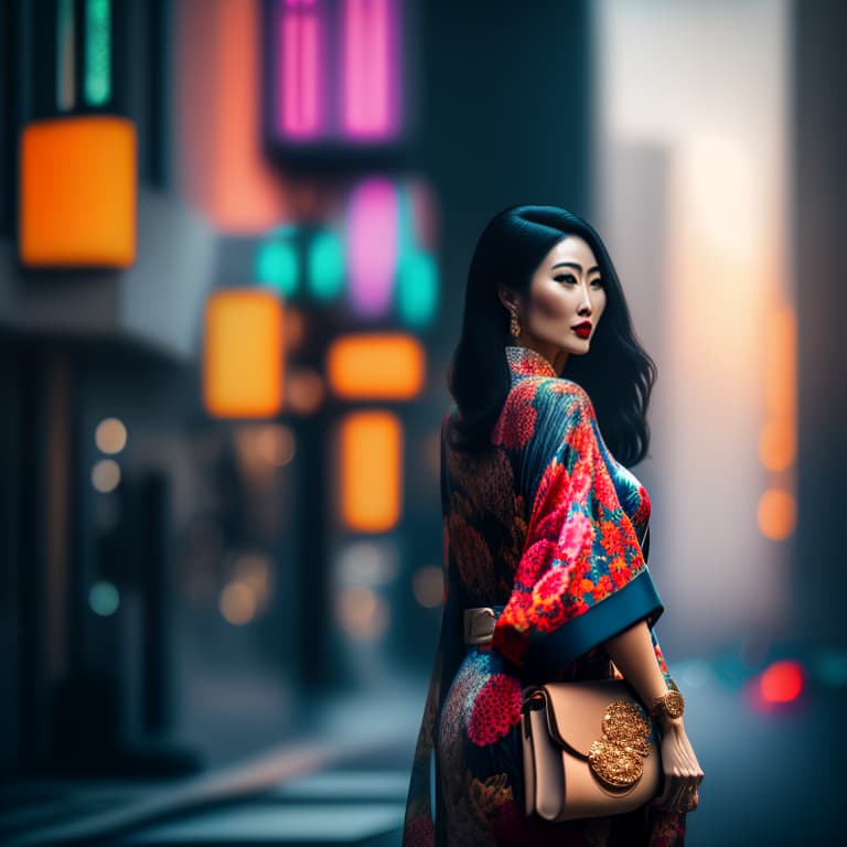  Miss, proud, modern, urban, positive,,a  of a girl in  kimono hyperrealistic, full body, detailed clothing, highly detailed, cinematic lighting, stunningly beautiful, intricate, sharp focus, f/1. 8, 85mm, (centered image composition), (professionally color graded), ((bright soft diffused light)), volumetric fog, trending on instagram, trending on tumblr, HDR 4K, 8K
