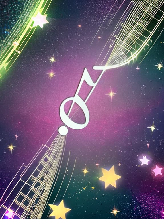  Cute musical notes and sparkling stars and gems wallpaper