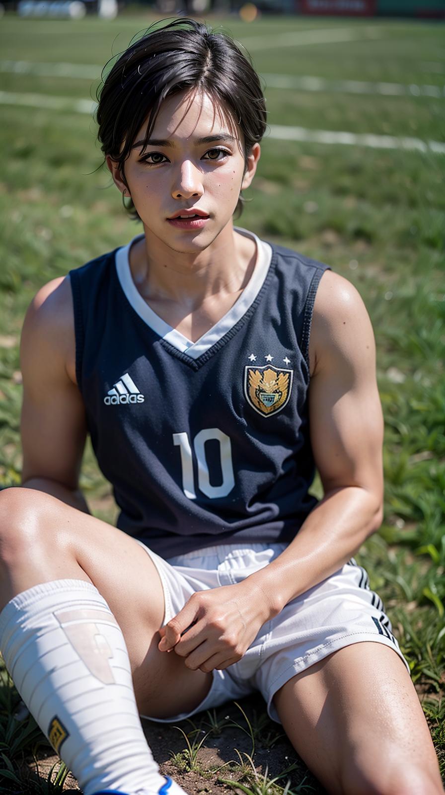  ultra high res, (photorealistic:1.4), raw photo, (realistic face), realistic eyes, (realistic skin), <lora:XXMix9_v20LoRa:0.8>, (handsome:1.1), (male:2), (asian:1.6), (soccer players:1.2), (short hair:1.2), (pompadour:1.3), (white briefs:1.3), (sleeveless:1.2), spike shoes, (soccer shin guards:1.3), young, sitting posture, (spread legs:1.1), real skin, (sexy posing:1.3), hot guy, (muscular:1.3), (naked:1.1), (bulge:1.1), trained calves, thigh, realistic, lifelike, high quality, photos taken with a single-lens reflex camera, (looking at the camera:1.2)