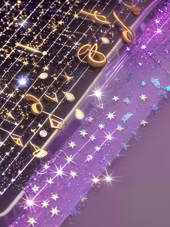  Cute musical notes and sparkling stars and gems wallpaper