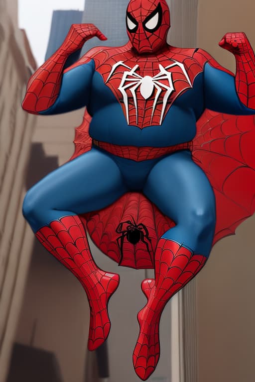  fat spider man too big for his unifkrm