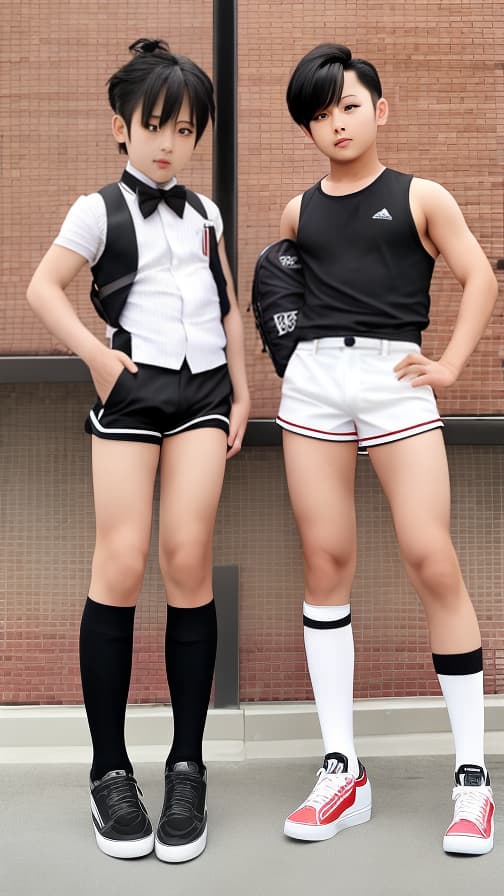  Elementary high socks hot pants boys sleeveless love hotel boys