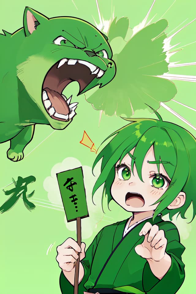  Green hair handsome, Takebayashi tei, shouting